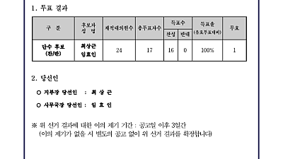 [민주노총 강릉지역지부]민주노총 강릉지역지부 제12기 임원 보궐선거결과 공고