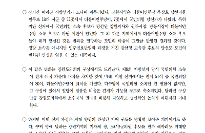 [성명] 거대 양당의 독주로 끝난 지방선거 아쉽다